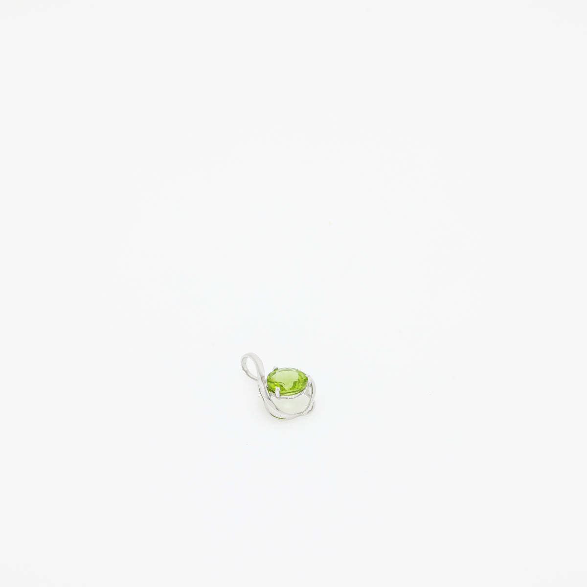 Avery Peridot Teardrop Pendant in 14k White Gold
