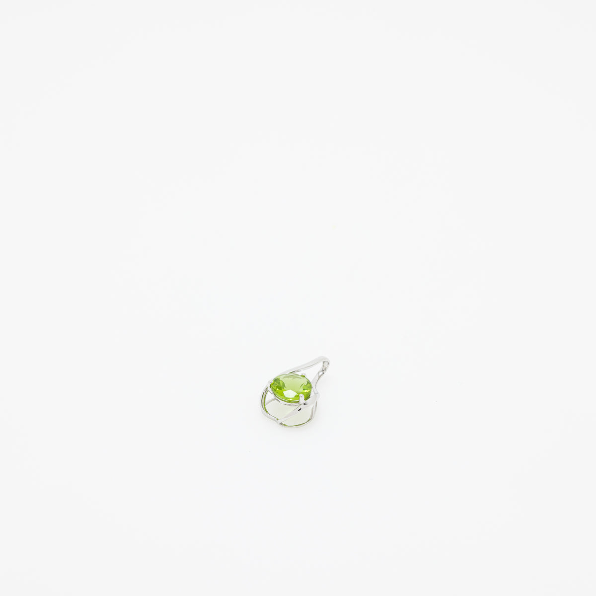 Avery Peridot Teardrop Pendant in 14k White Gold