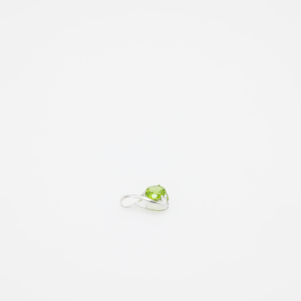 Avery Peridot Teardrop Pendant in 14k White Gold