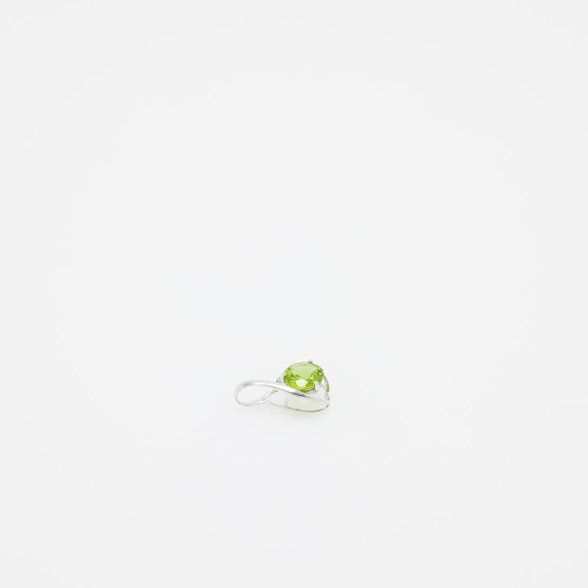 Avery Peridot Teardrop Pendant in 14k White Gold