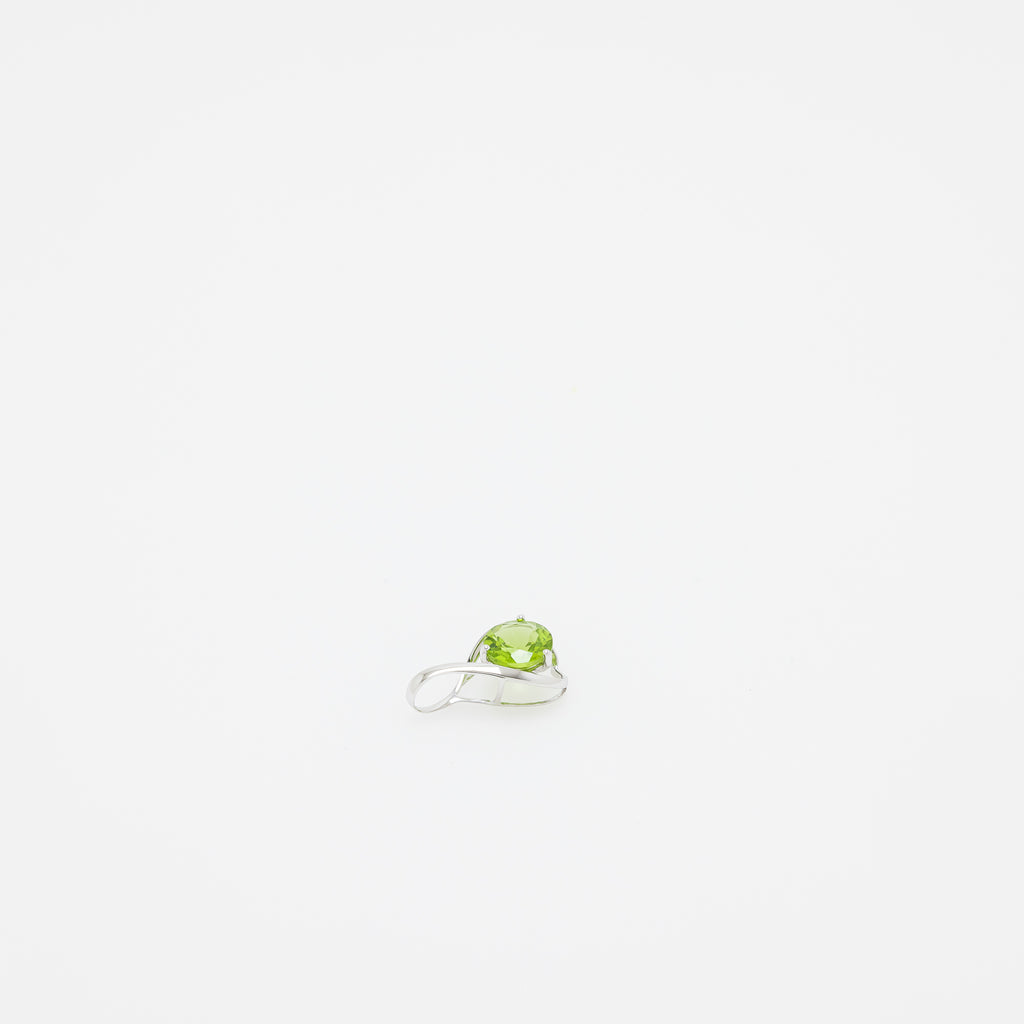 Avery Peridot Teardrop Pendant in 14k White Gold