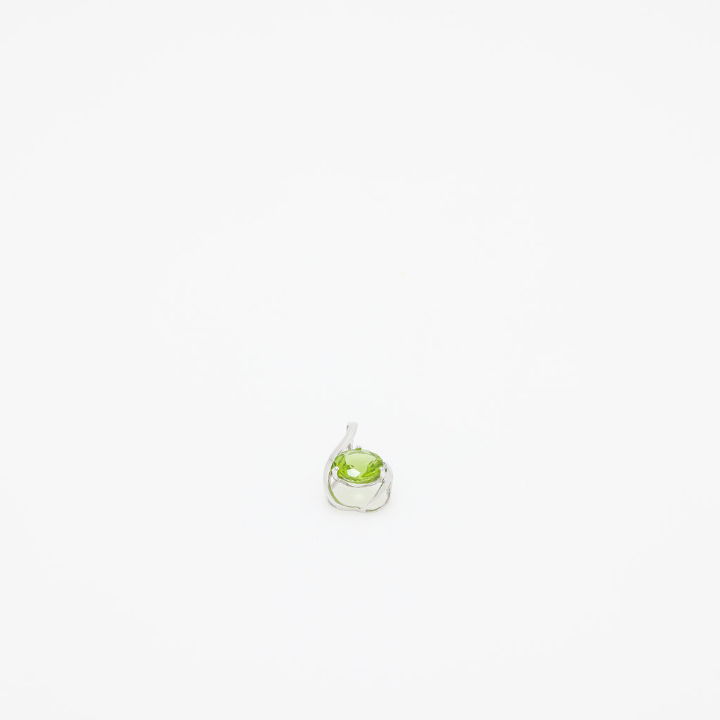 Avery Peridot Teardrop Pendant in 14k White Gold