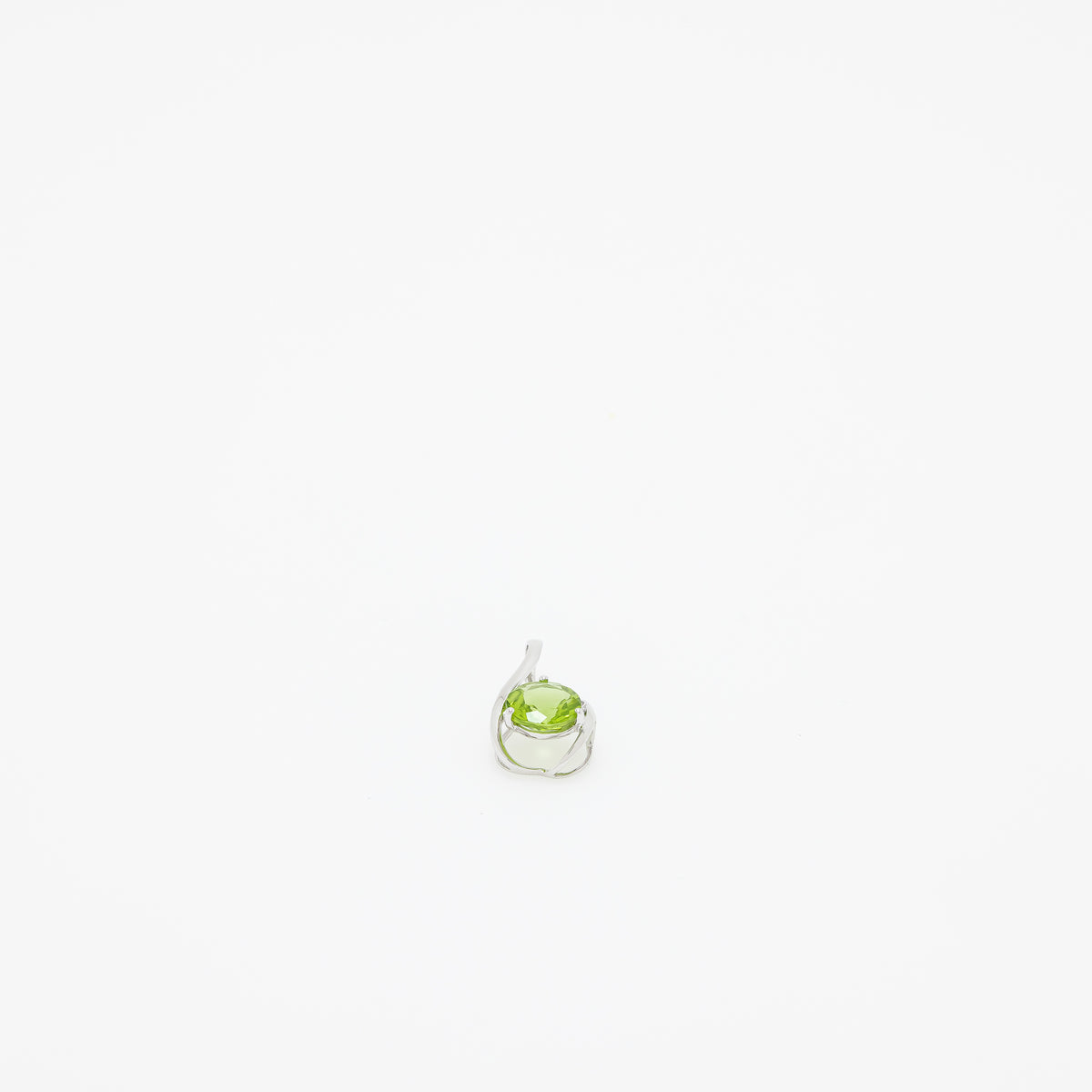 Avery Peridot Teardrop Pendant in 14k White Gold