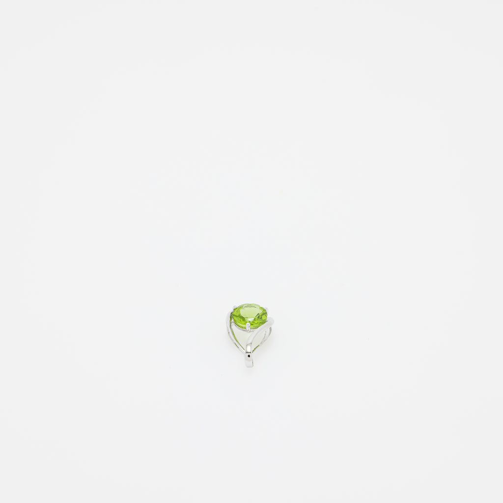 Avery Peridot Teardrop Pendant in 14k White Gold