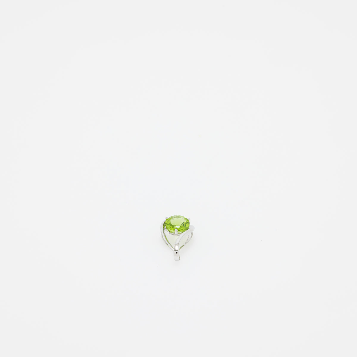 Avery Peridot Teardrop Pendant in 14k White Gold