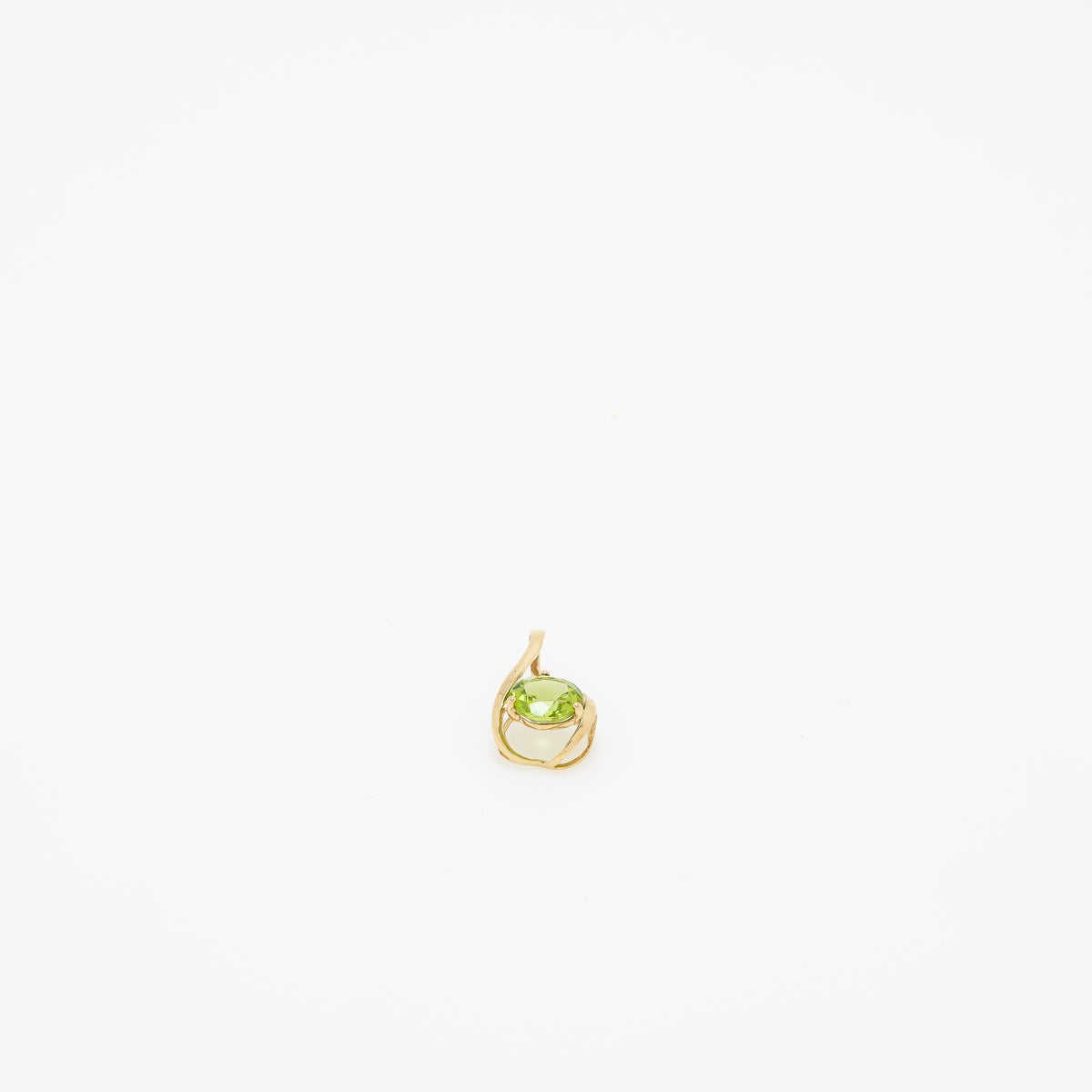 Paul Peridot Teardrop Pendant in 14k Yellow Gold