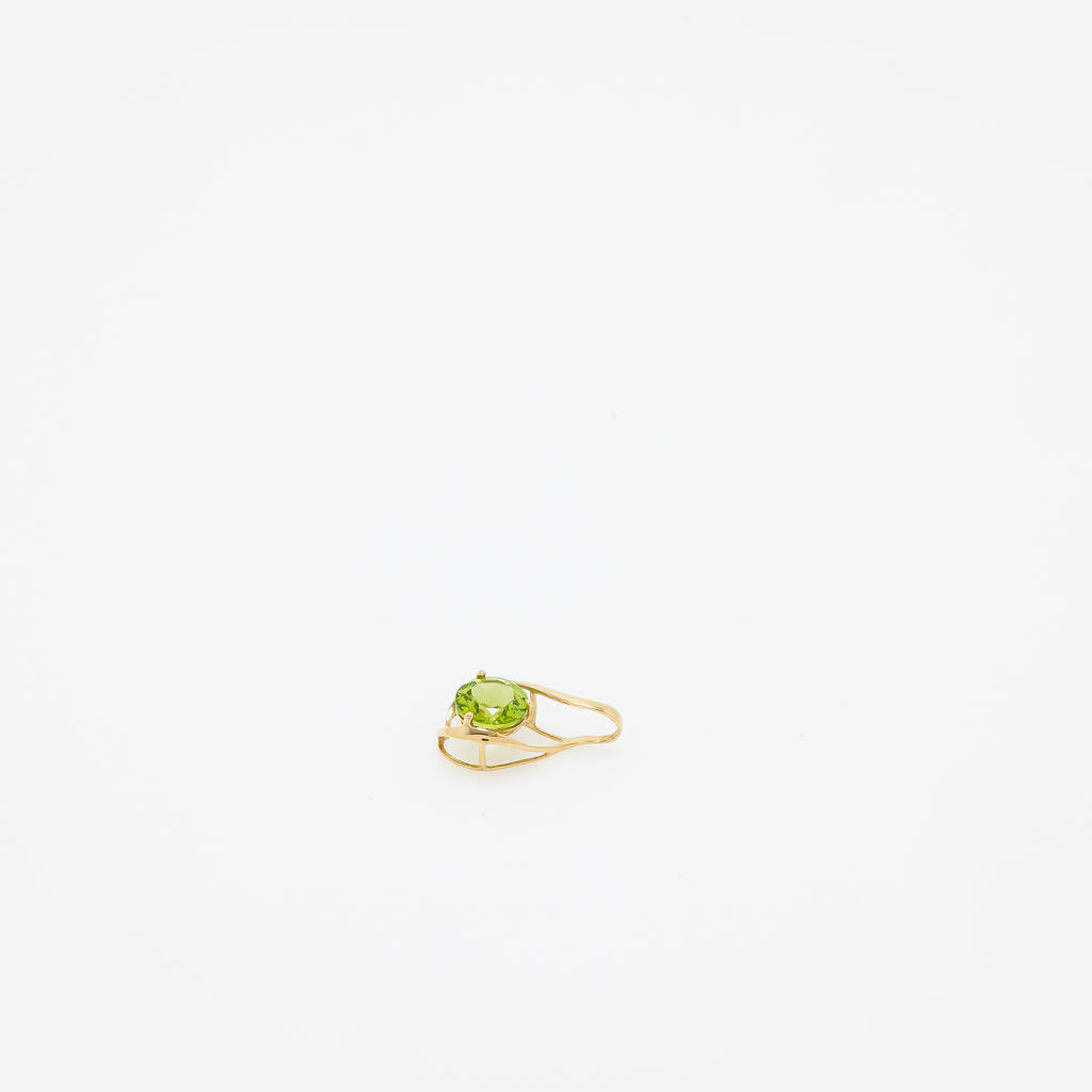 Paul Peridot Teardrop Pendant in 14k Yellow Gold