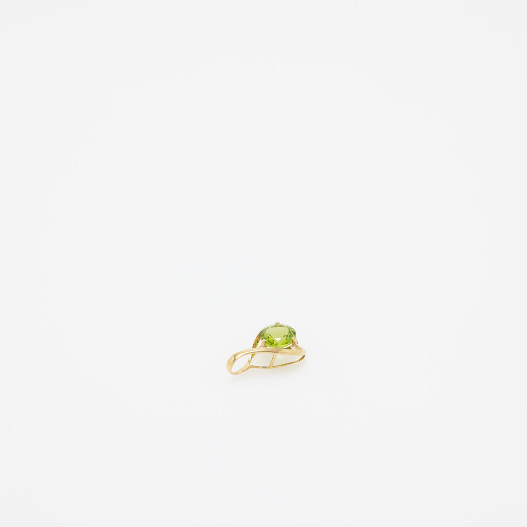Paul Peridot Teardrop Pendant in 14k Yellow Gold