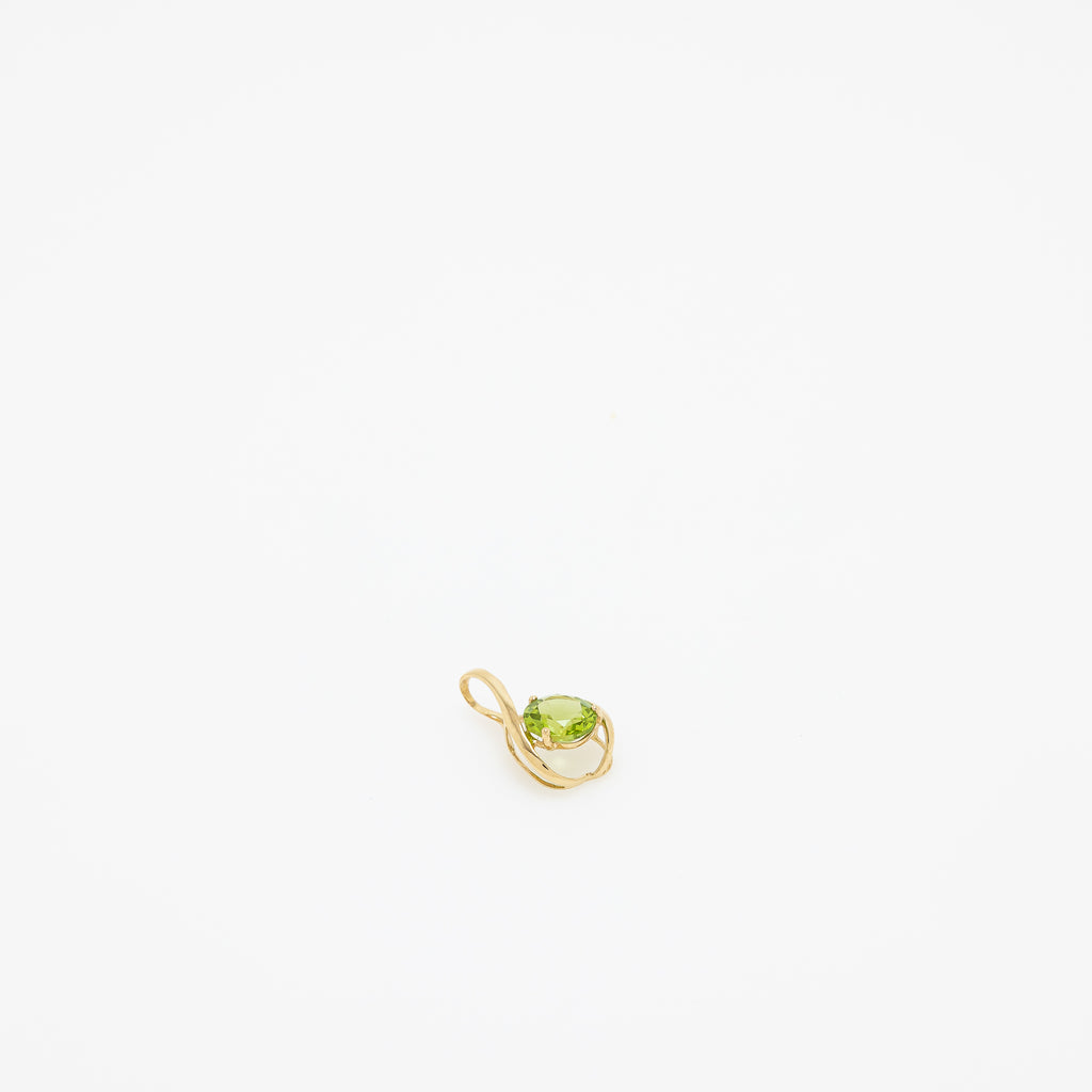 Paul Peridot Teardrop Pendant in 14k Yellow Gold