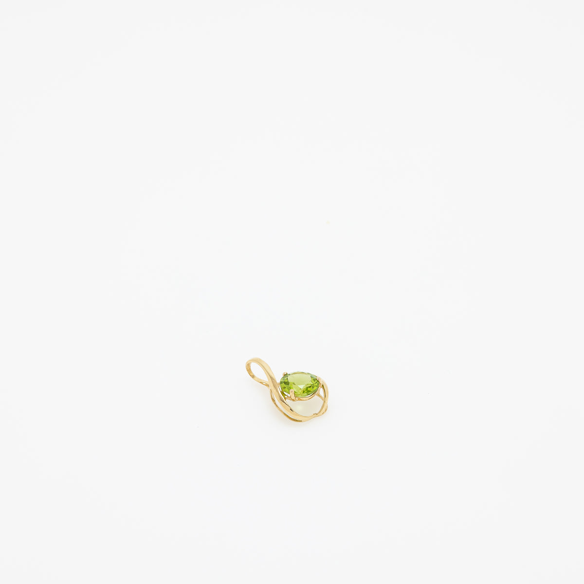 Paul Peridot Teardrop Pendant in 14k Yellow Gold