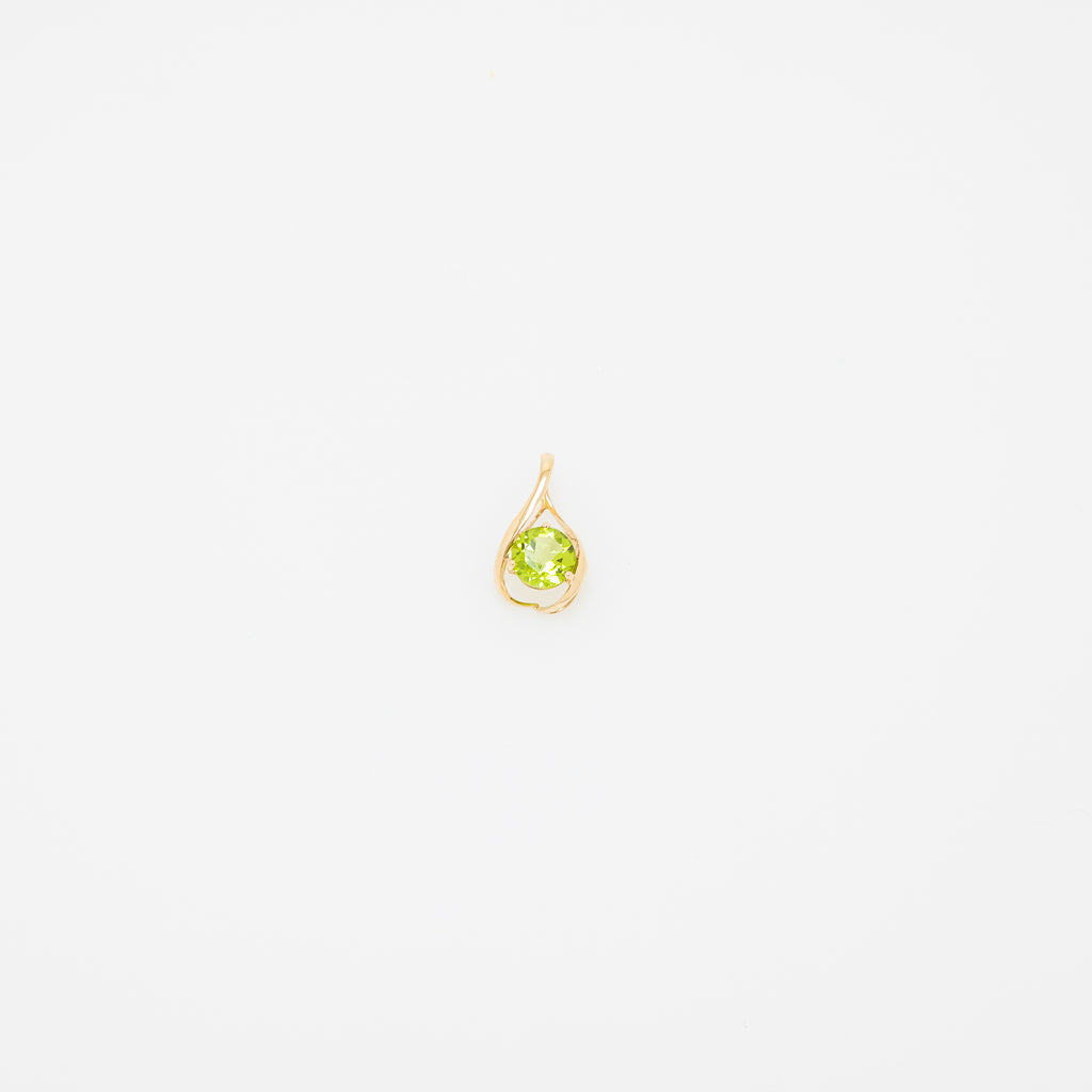 Paul Peridot Teardrop Pendant in 14k Yellow Gold