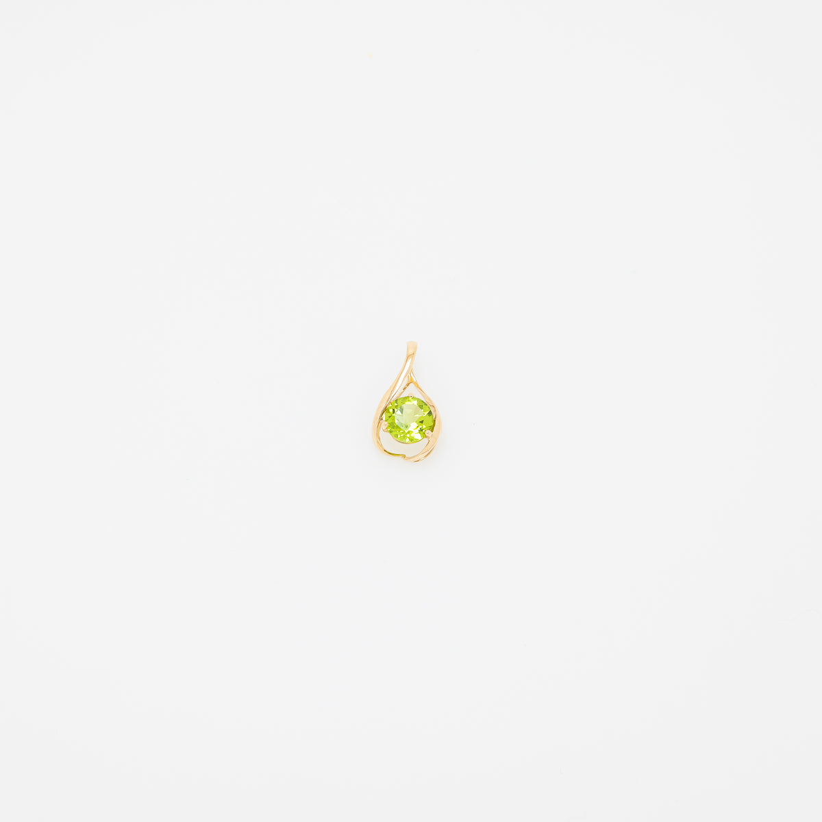 Paul Peridot Teardrop Pendant in 14k Yellow Gold