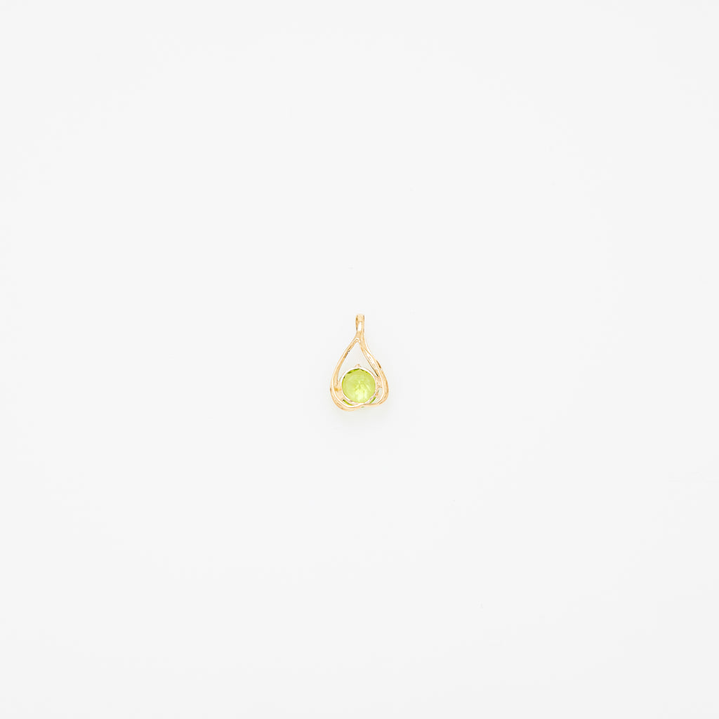 Paul Peridot Teardrop Pendant in 14k Yellow Gold