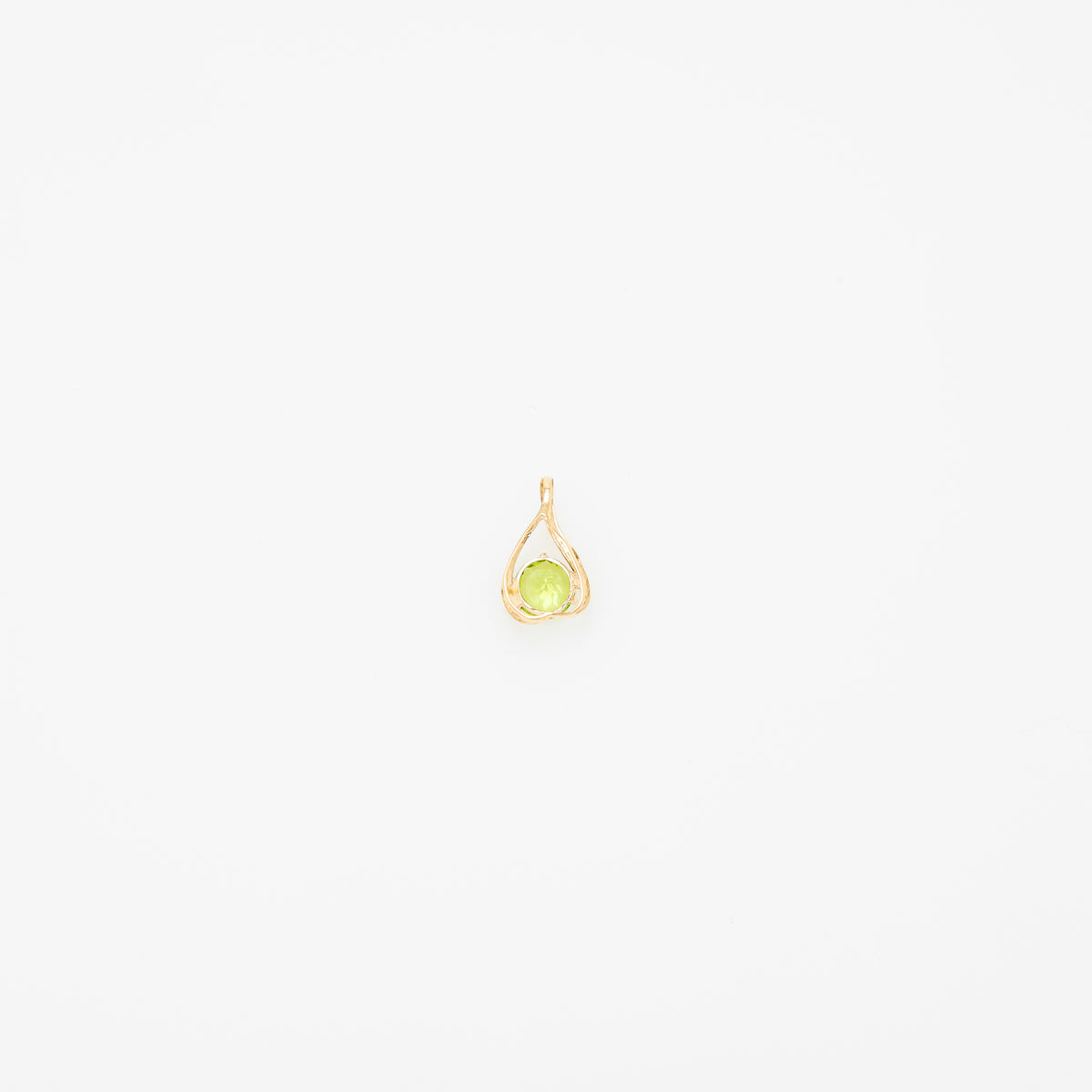 Paul Peridot Teardrop Pendant in 14k Yellow Gold