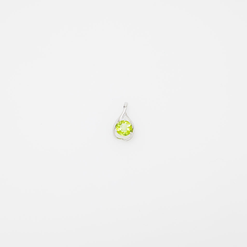 Avery Peridot Teardrop Pendant in 14k White Gold