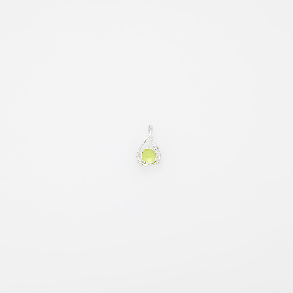 Avery Peridot Teardrop Pendant in 14k White Gold