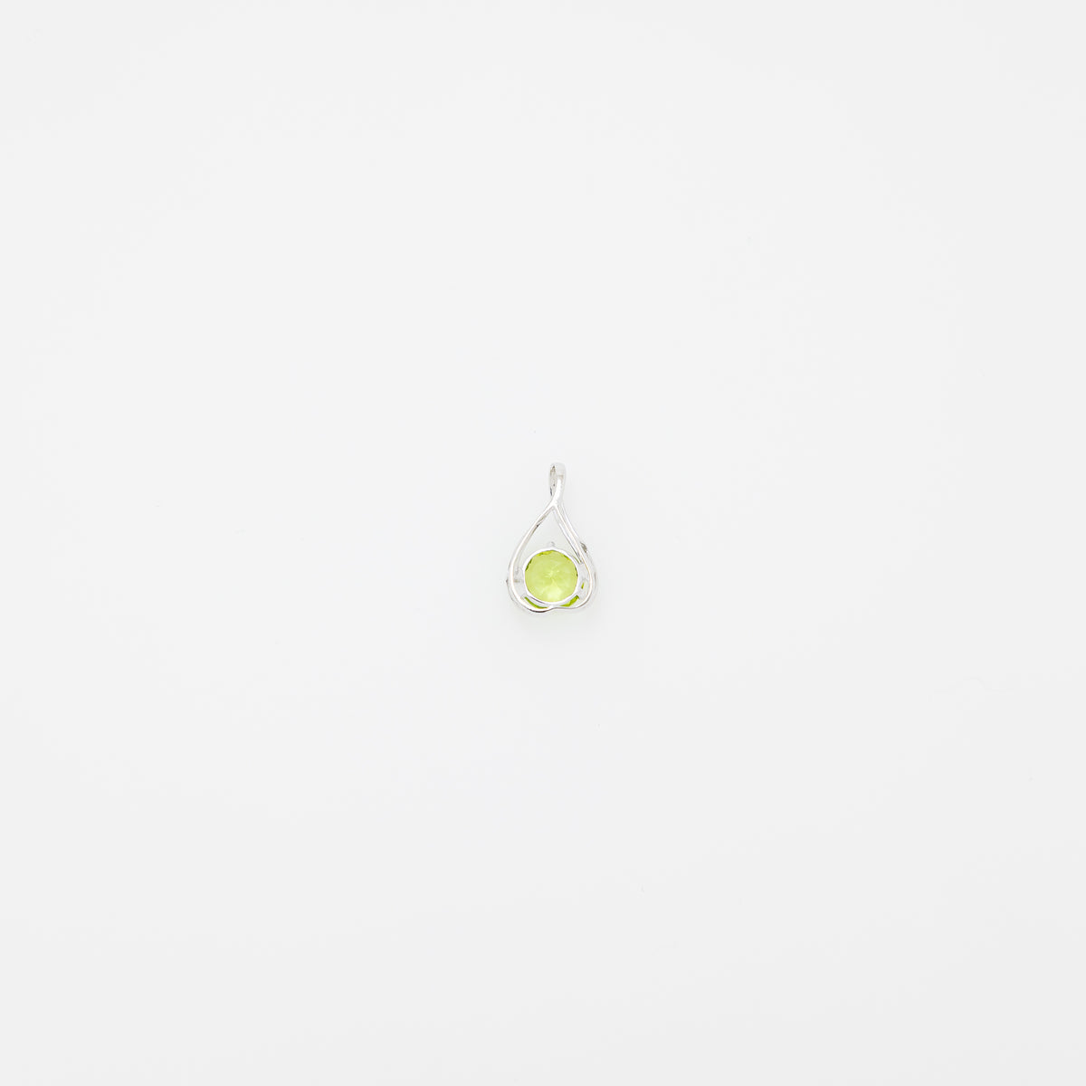 Avery Peridot Teardrop Pendant in 14k White Gold
