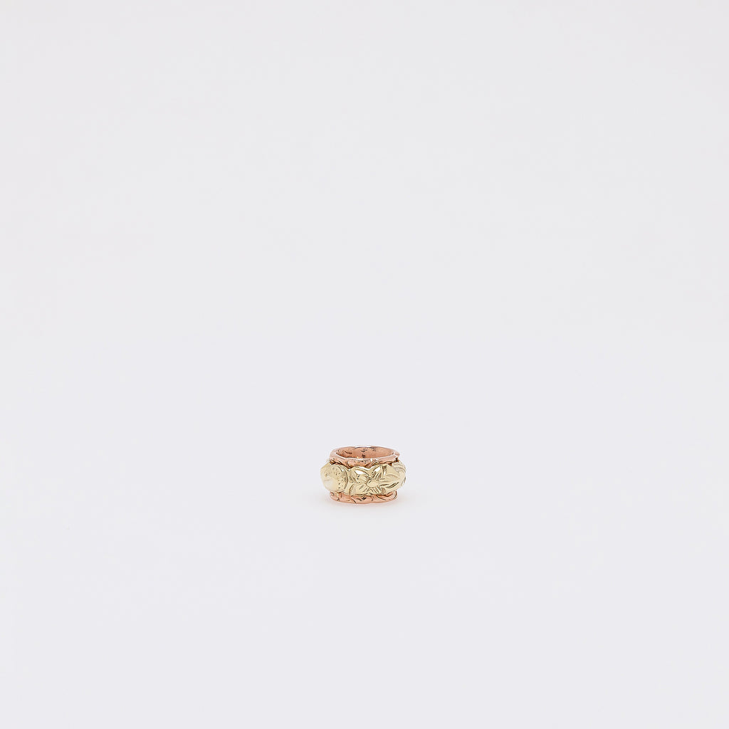 Small Green Gold + Rose Gold Hawaiian Heritage Scroll Barrel