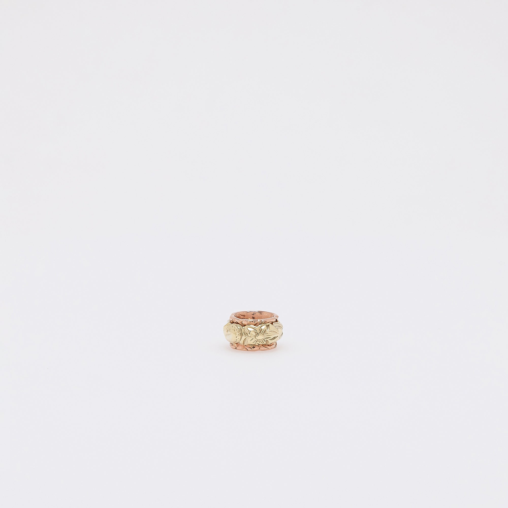Small Green Gold + Rose Gold Hawaiian Heritage Scroll Barrel