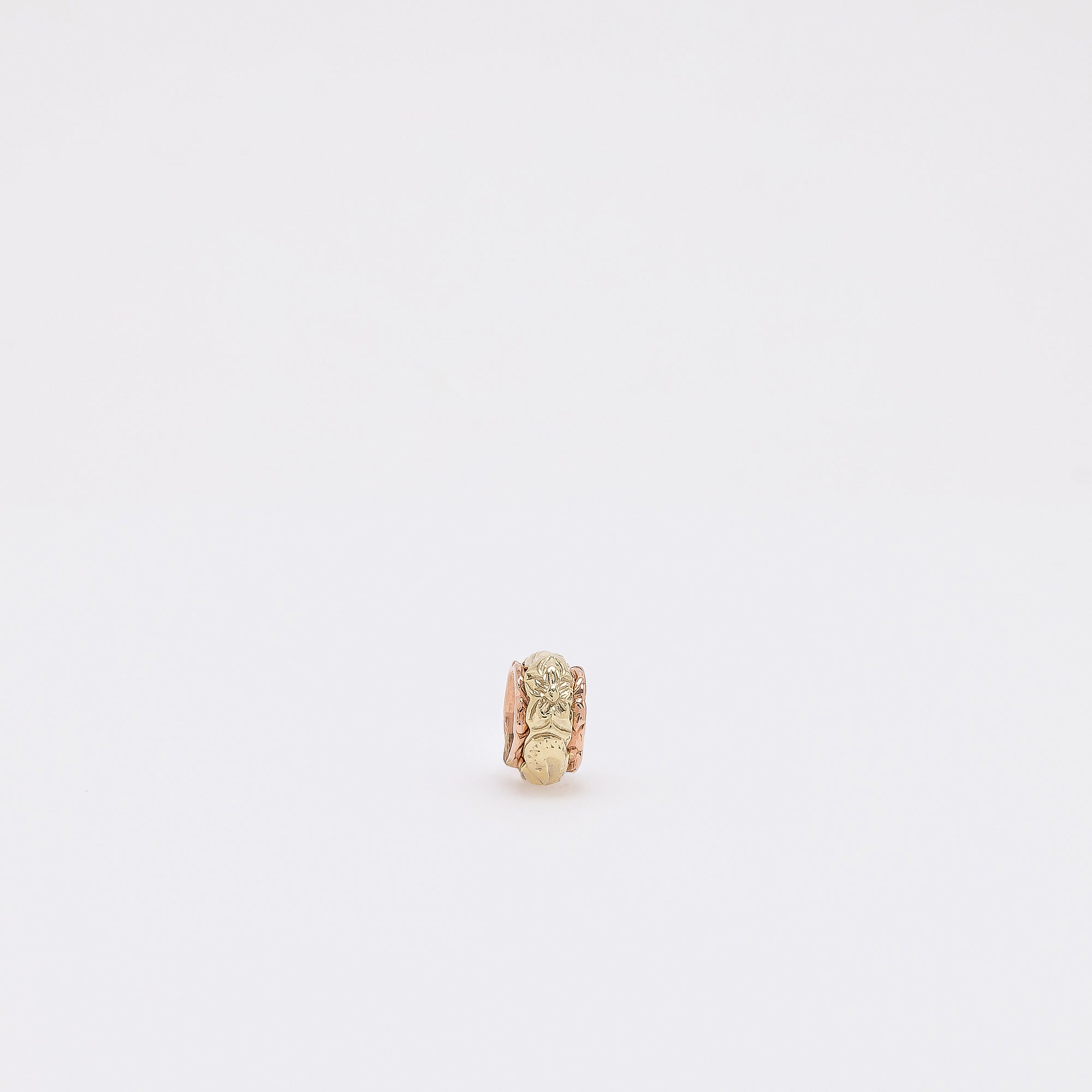 Small Green Gold + Rose Gold Hawaiian Heritage Scroll Barrel