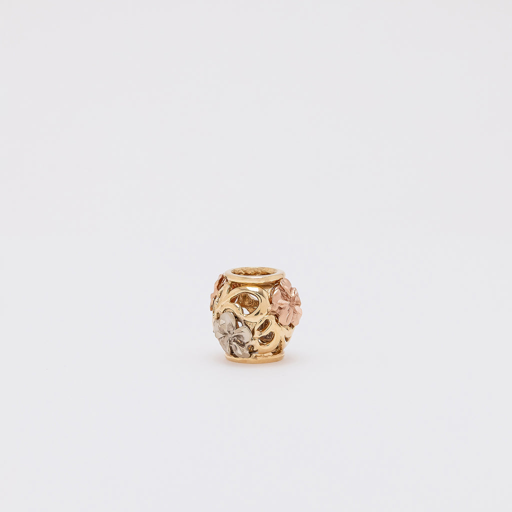 Plumeria Cutout Barrel Pendant
