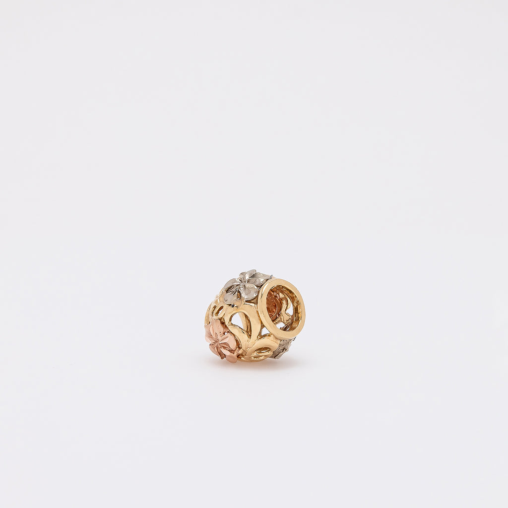 Plumeria Cutout Barrel Pendant