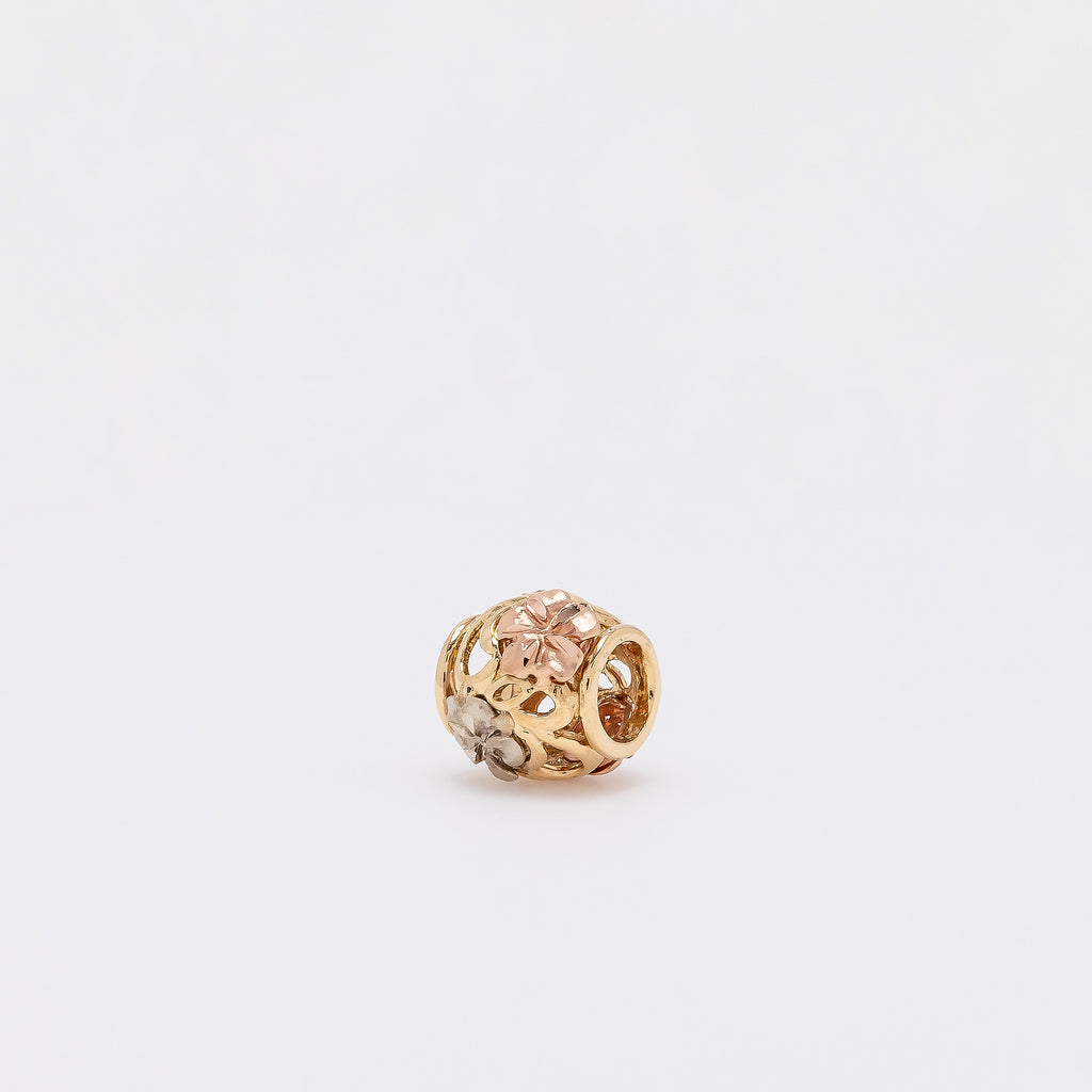 Plumeria Cutout Barrel Pendant