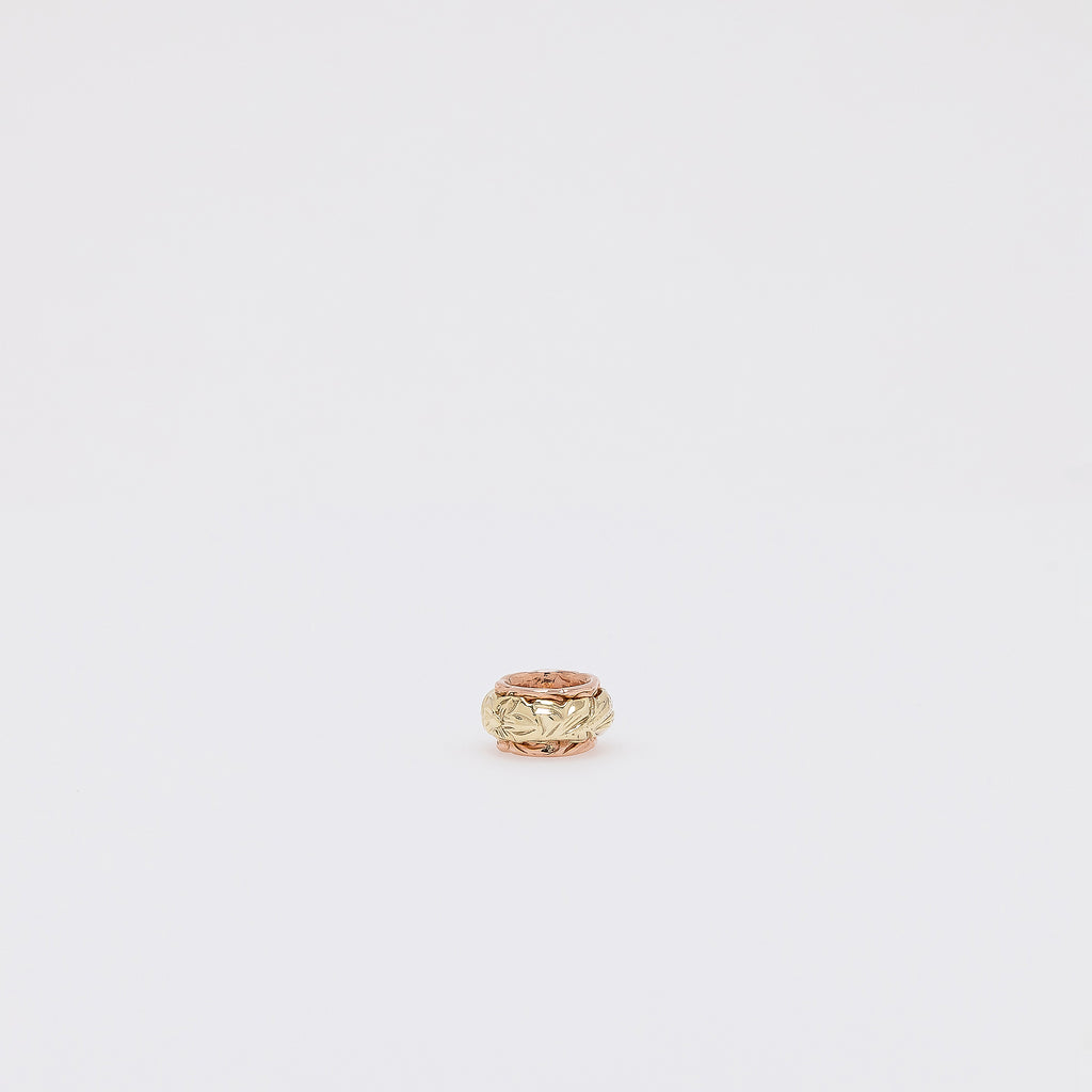 Small Green Gold + Rose Gold Hawaiian Heritage Scroll Barrel