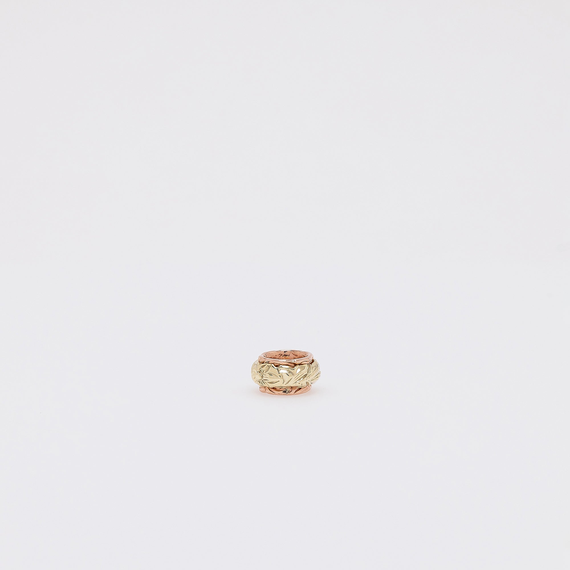 Small Green Gold + Rose Gold Hawaiian Heritage Scroll Barrel