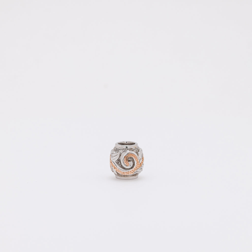 Scroll Barrel Pendant in Rose Gold Silver