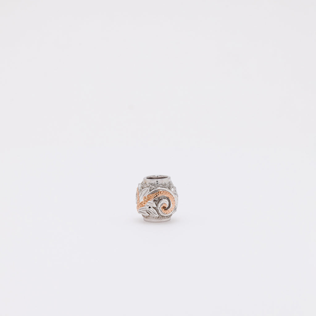Scroll Barrel Pendant in Rose Gold Silver