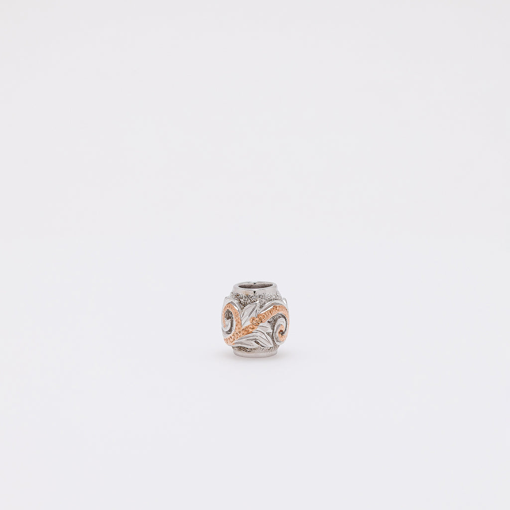 Scroll Barrel Pendant in Rose Gold Silver