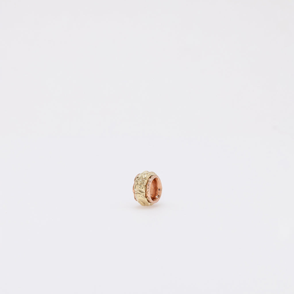 Small Green Gold + Rose Gold Hawaiian Heritage Scroll Barrel