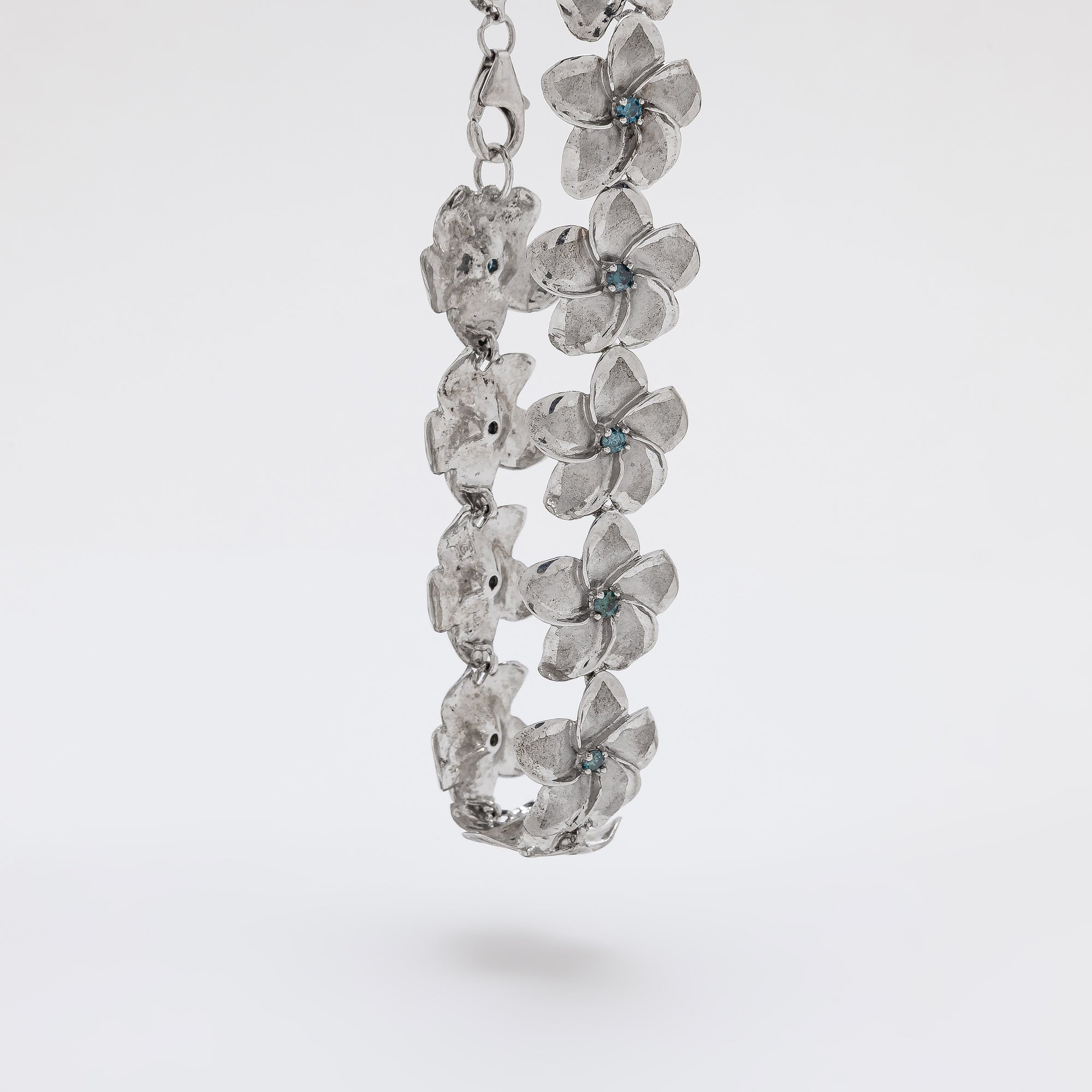 Blue Diamond Plumeria Bracelet