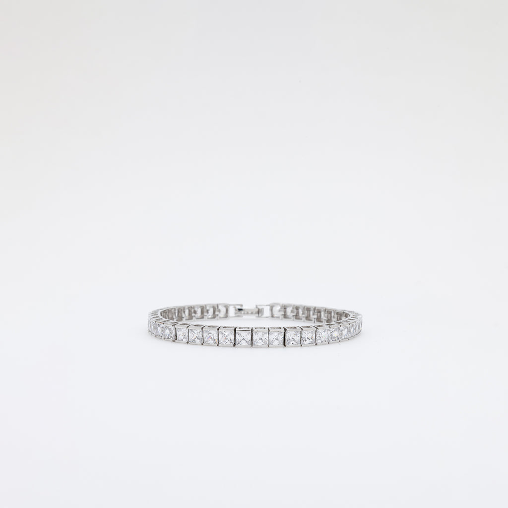 4mm Cube CZ Tennis Bracelet