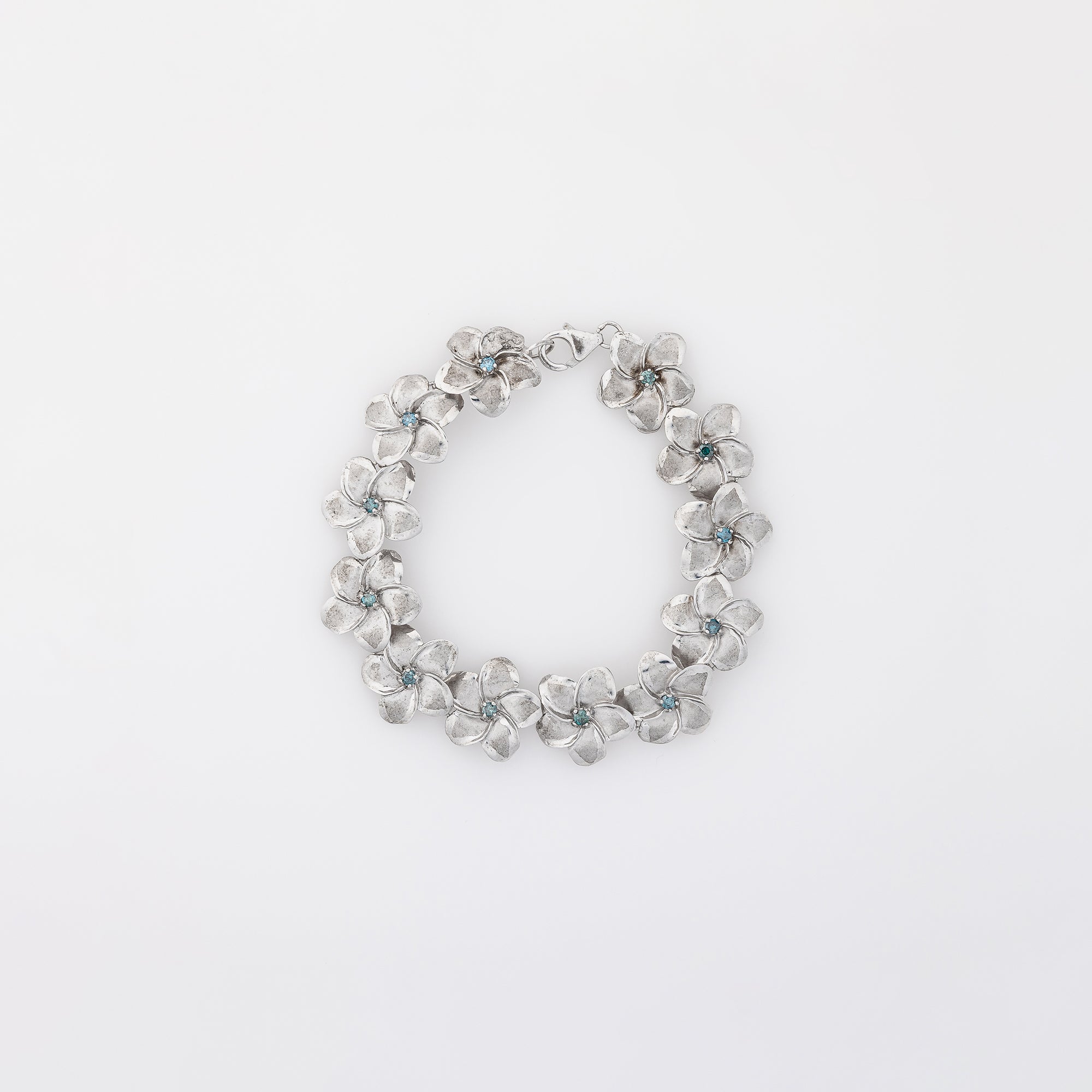 Blue Diamond Plumeria Bracelet