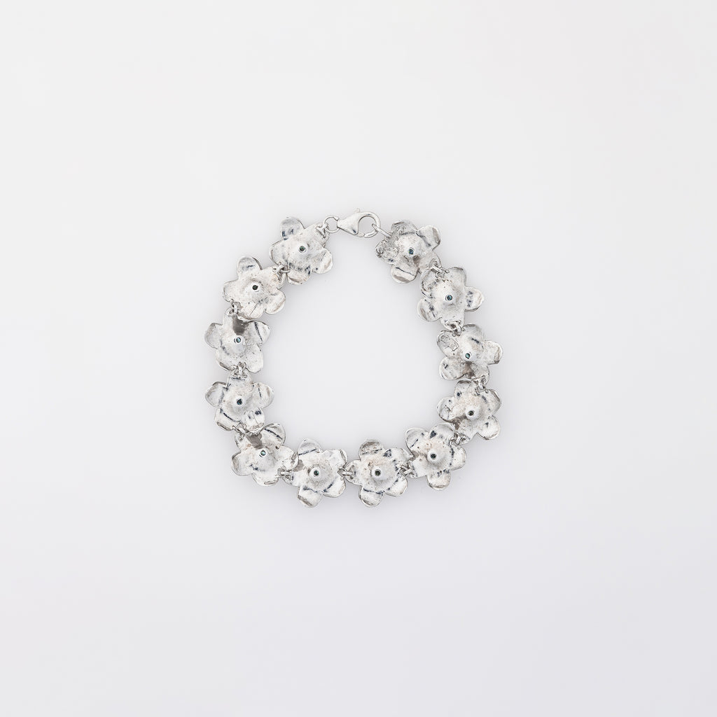 Blue Diamond Plumeria Bracelet