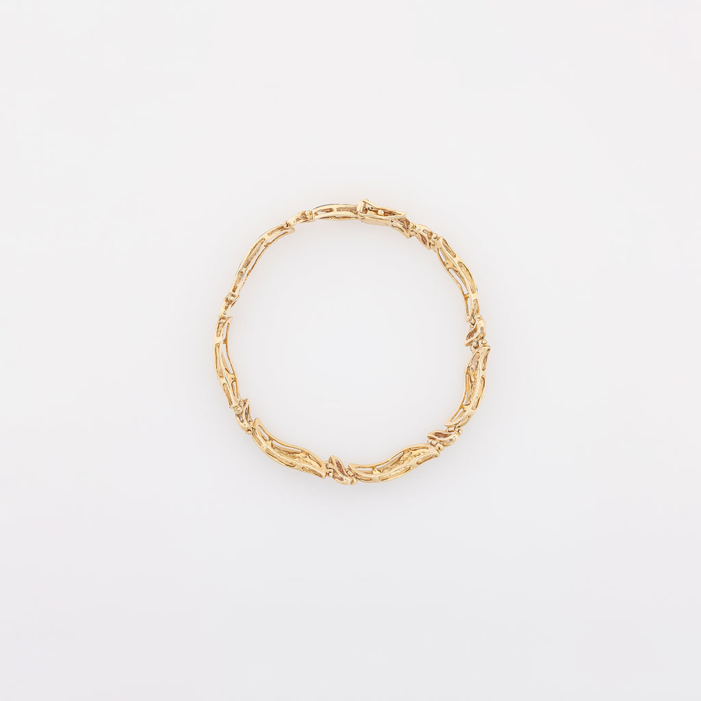 Classic Wave Bracelet with Black Enamel + Moissanite
