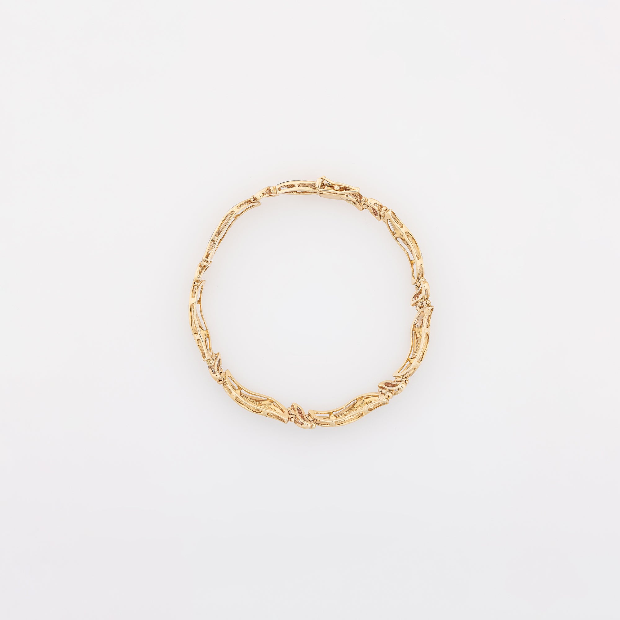 Classic Wave Bracelet with Black Enamel + Moissanite