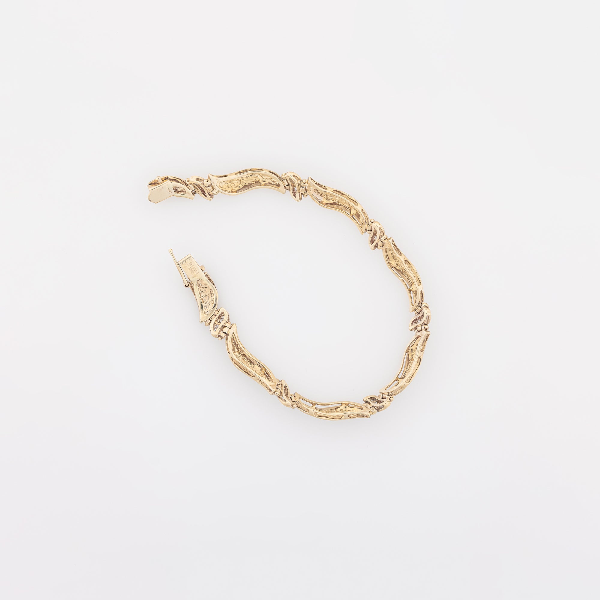 Classic Wave Bracelet with Black Enamel + Moissanite