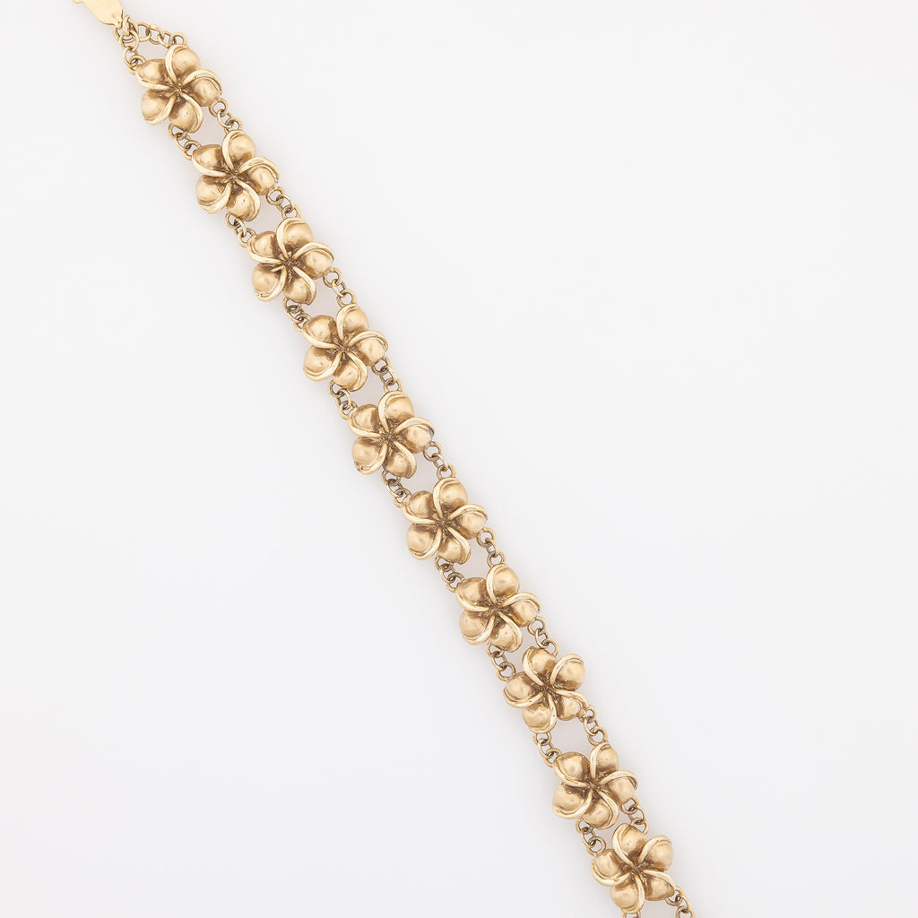 Chunky Plumeria Link Bracelet