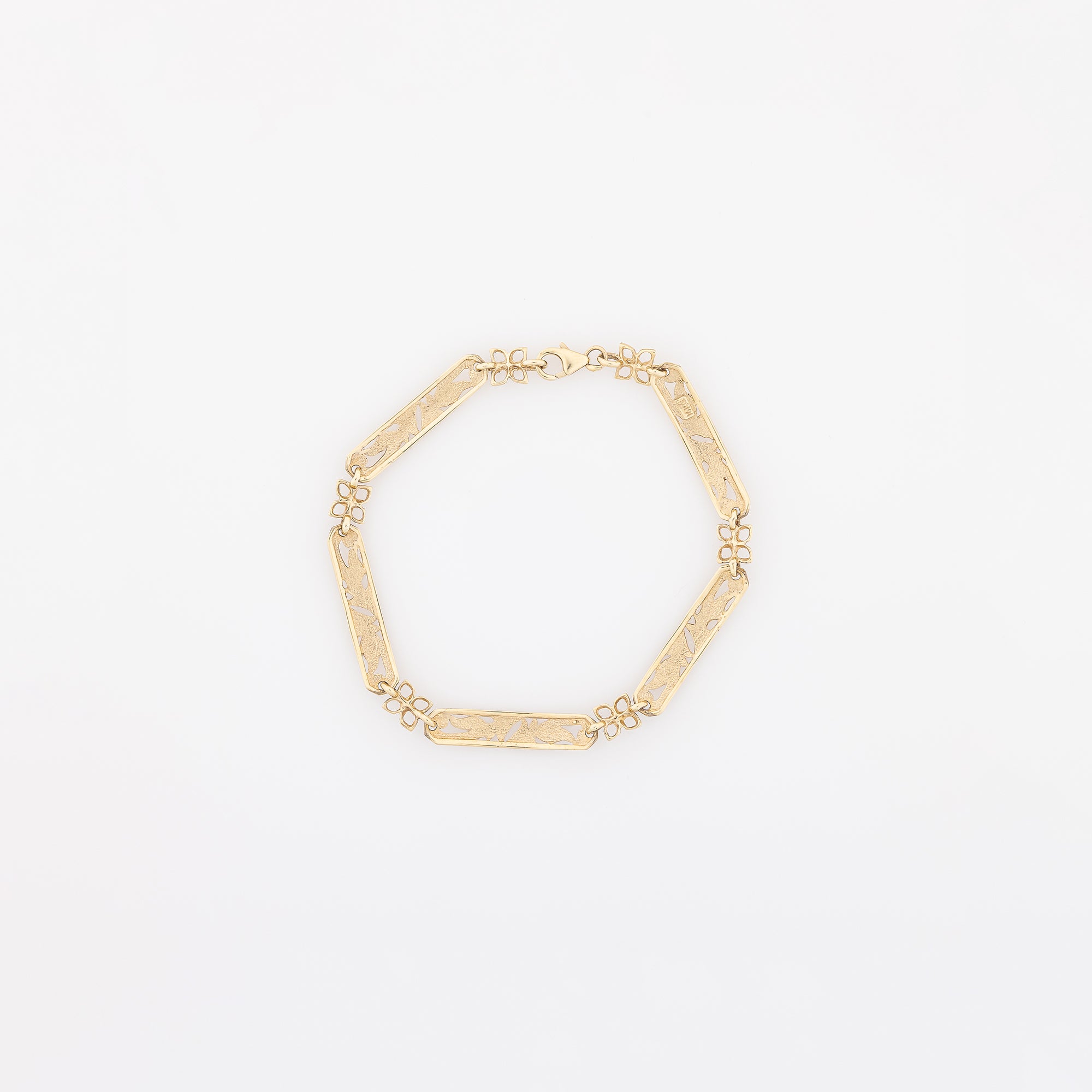 Old English Scroll + Four Leaf Clover Bracelet