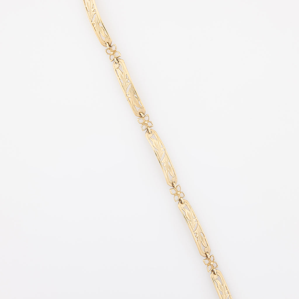 Old English Scroll + Four Leaf Clover Bracelet