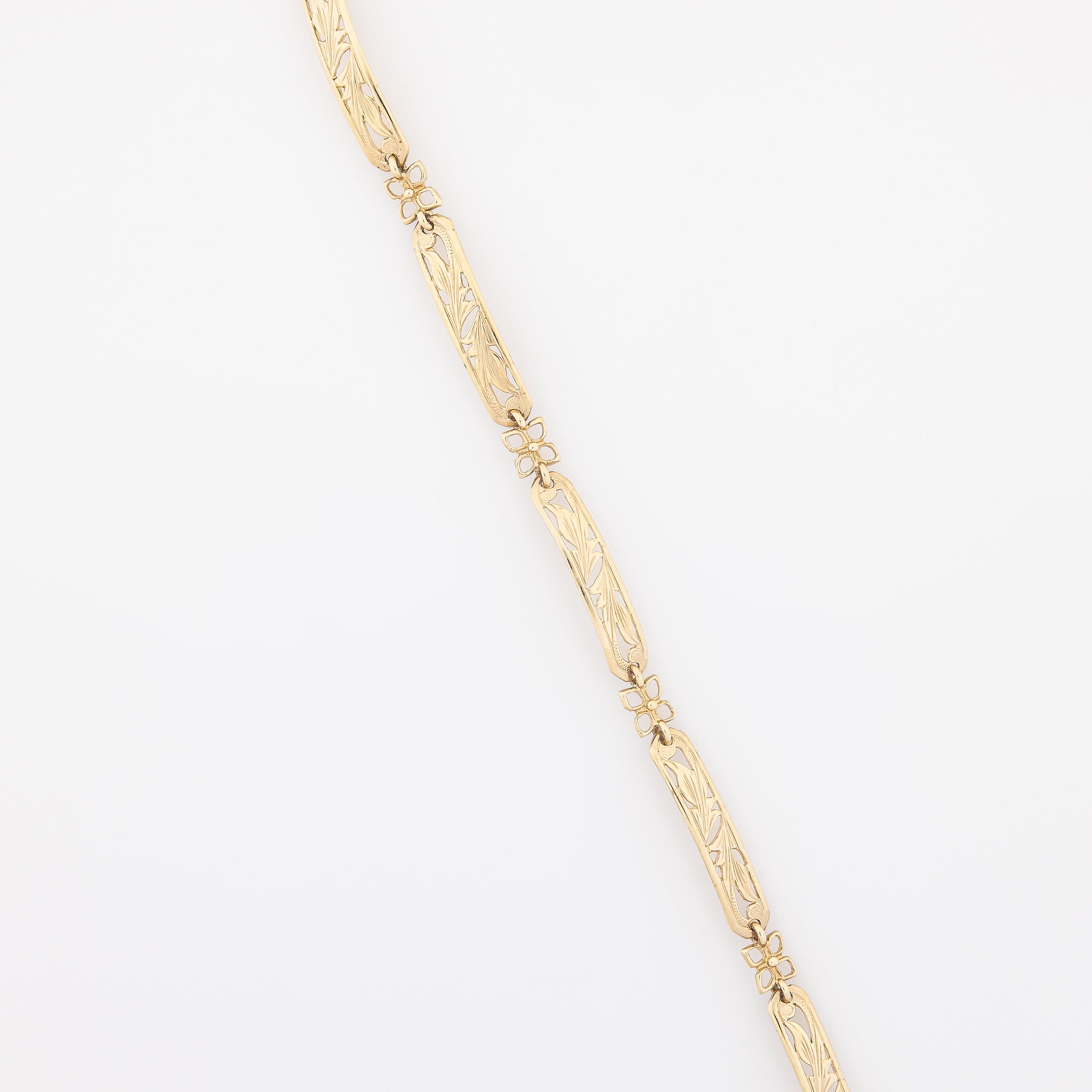 Old English Scroll + Four Leaf Clover Bracelet