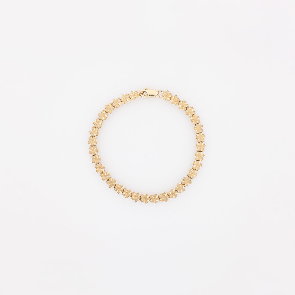 Pointed Petals Plumeria Bracelet in Yellow Gold