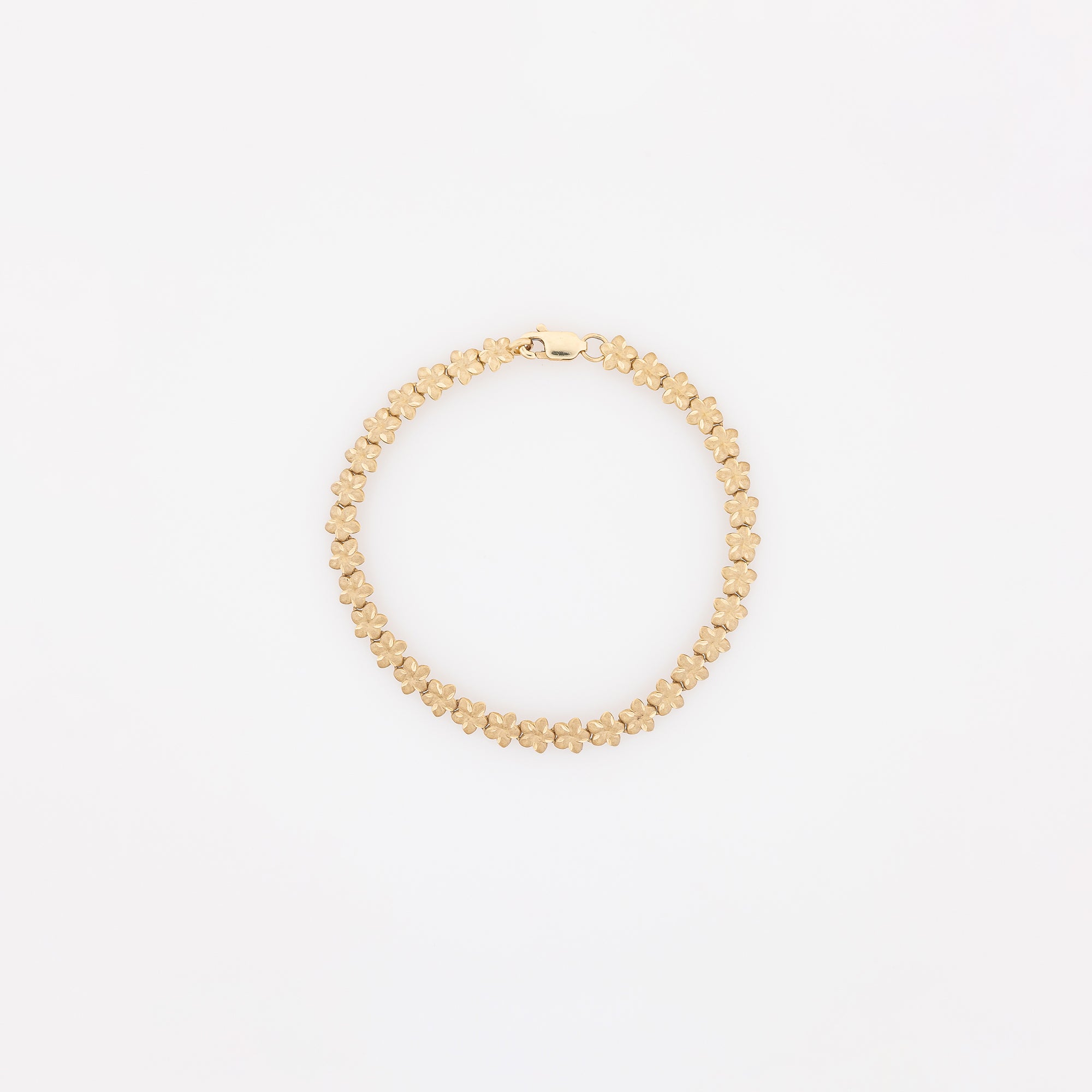 Pointed Petals Plumeria Bracelet in Yellow Gold