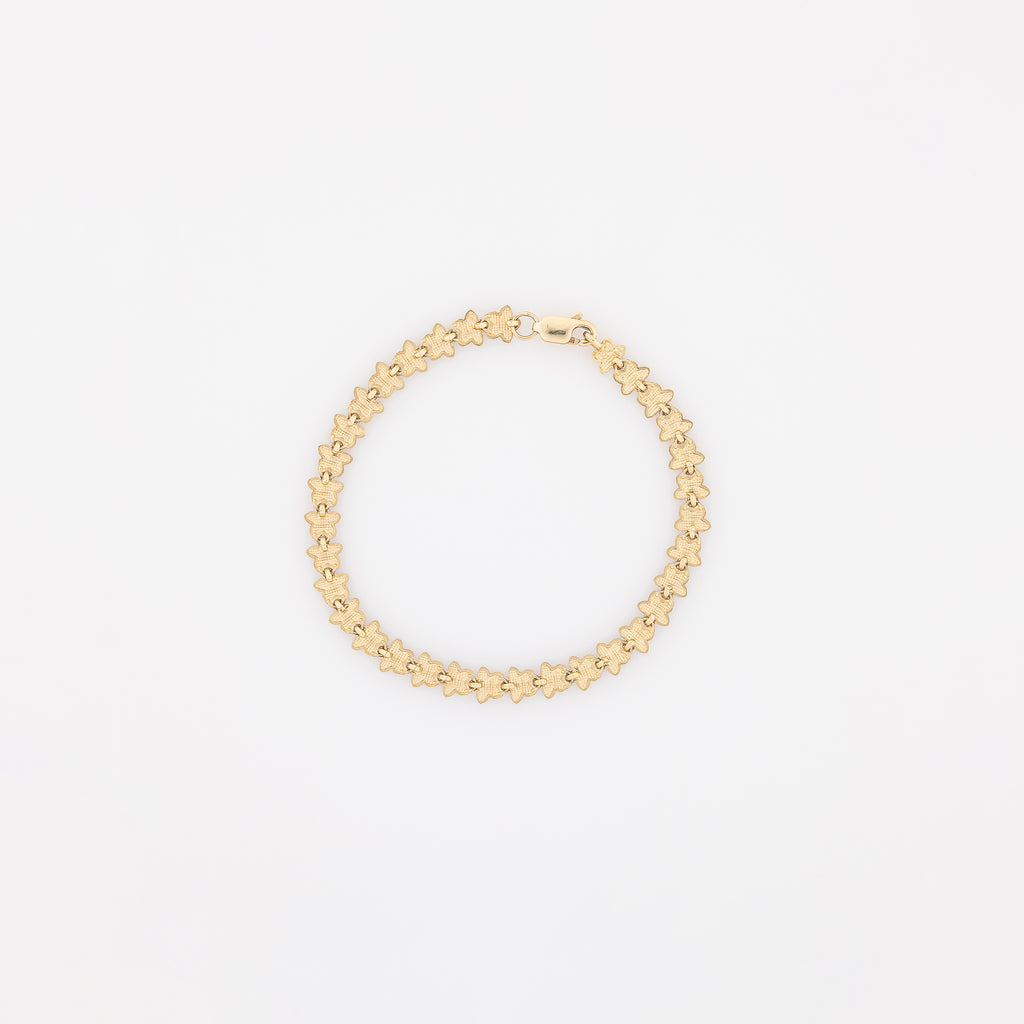 Pointed Petals Plumeria Bracelet in Yellow Gold