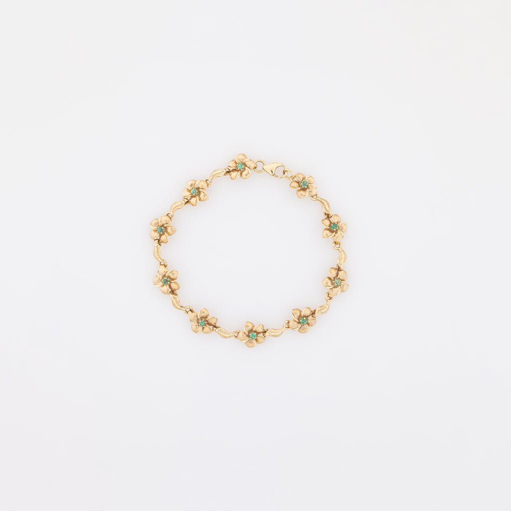 Emeralds Plumeria Bracelet