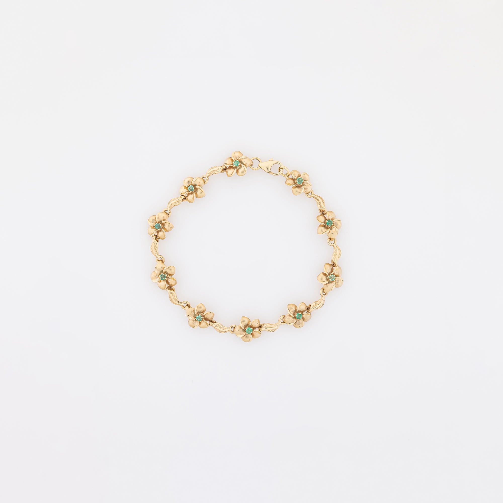 Emeralds Plumeria Bracelet