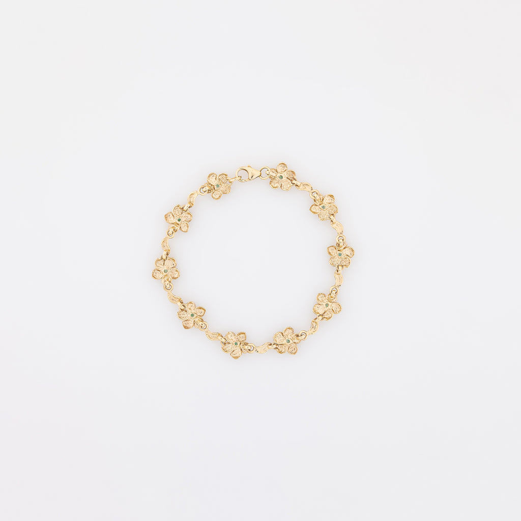 Emeralds Plumeria Bracelet